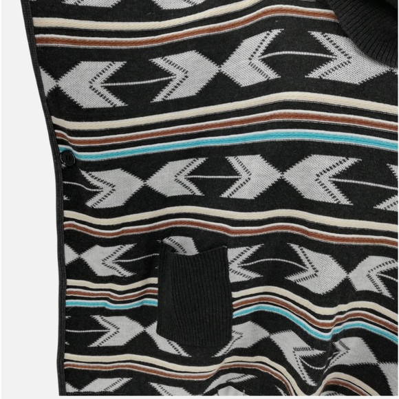 Double Zero Turtleneck Fringe Poncho Size M Boho Southwest Pockets Western - Picture 5 of 11